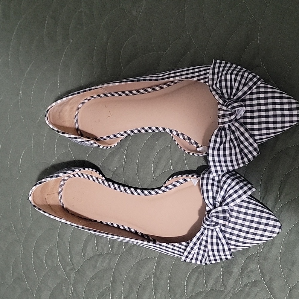 Black & White Checked Flats Size 10